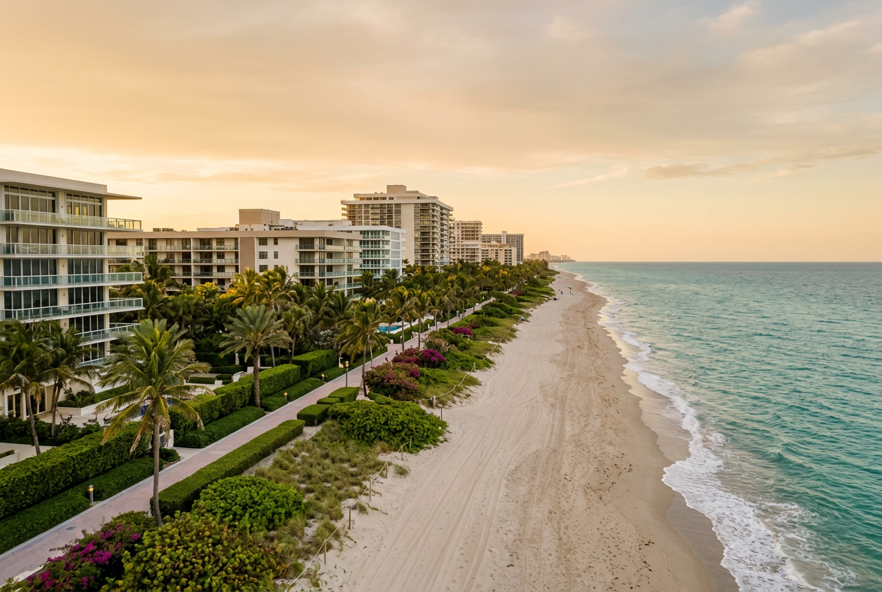 Bal Harbour oceanfront condominiums and beach