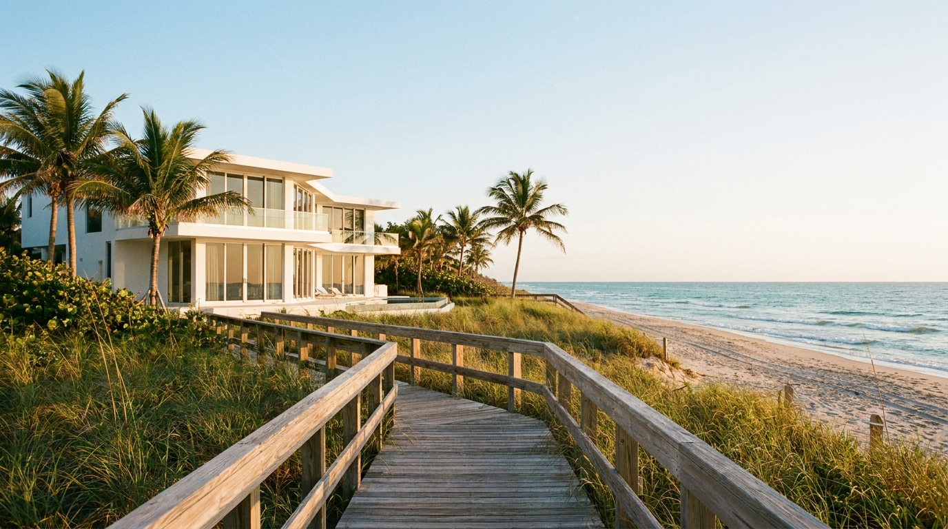 Golden Beach oceanfront home with private beach access