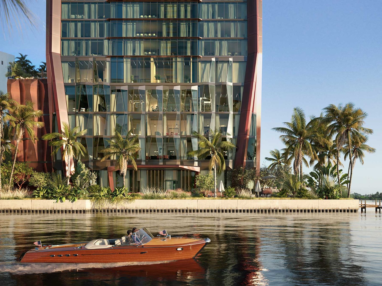 Villa Miami in the Edgewater skyline alongside neighbouring towers — developer rendering