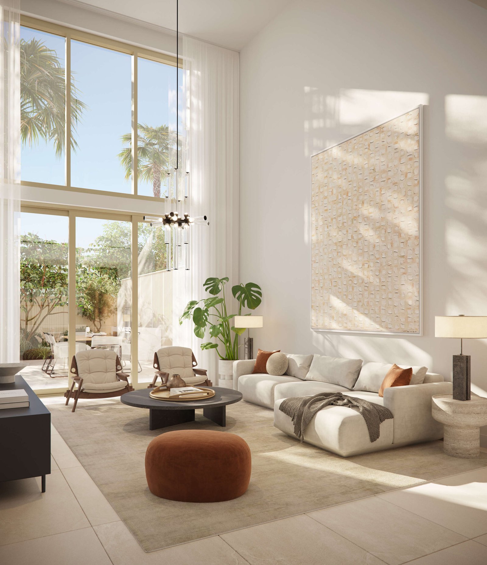 - 2200 Brickell A townhouse living room at 2200 Brickell — developer rendering