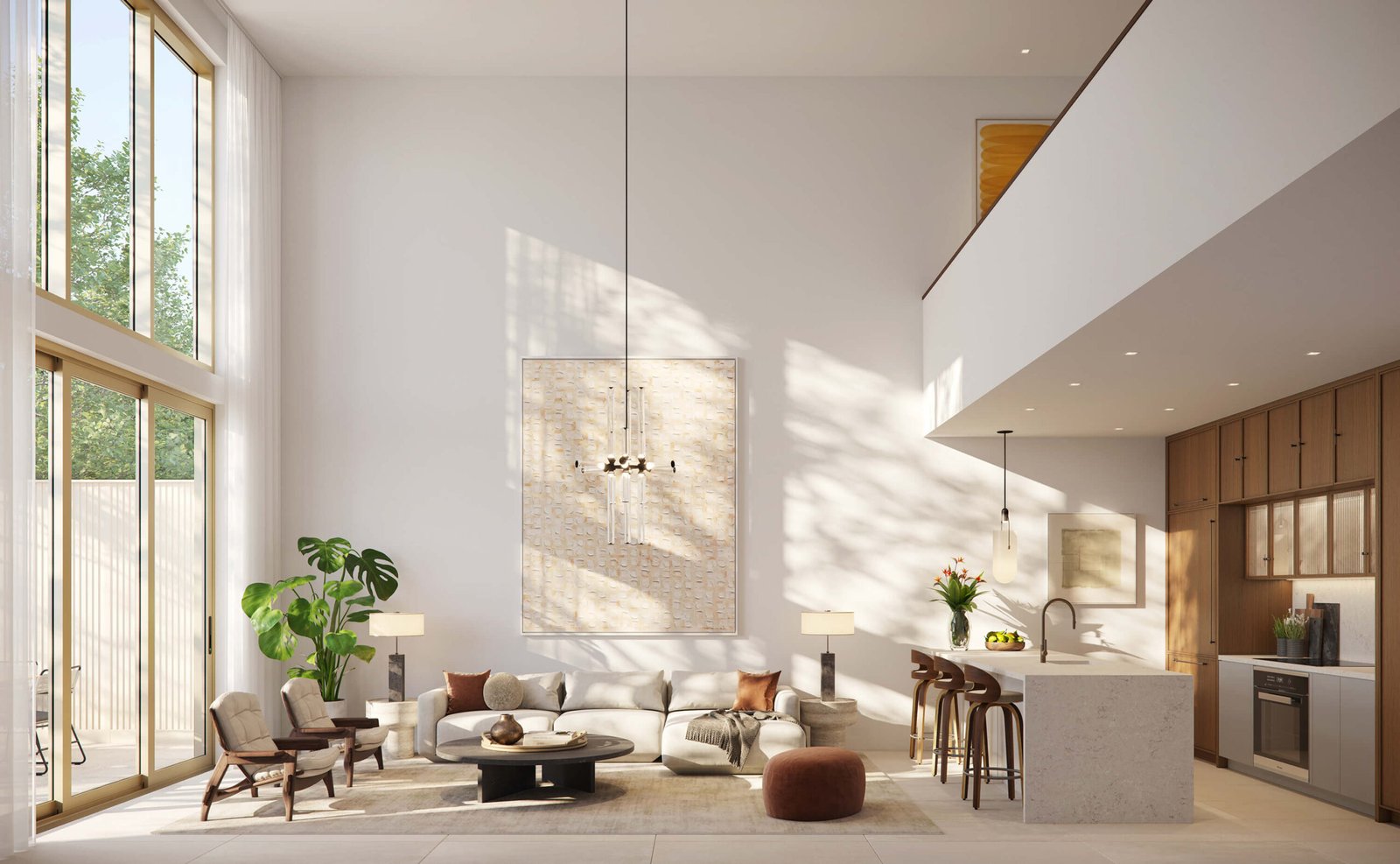 - 2200 Brickell A townhouse living space at 2200 Brickell — developer rendering