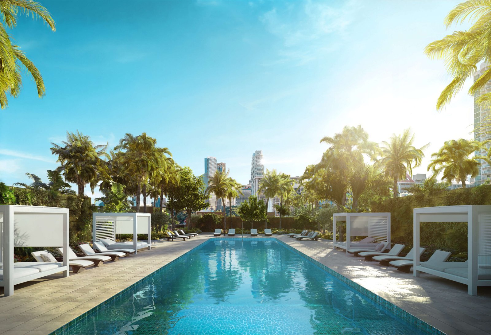 - 2200 Brickell The resort-style pool at 2200 Brickell — developer rendering