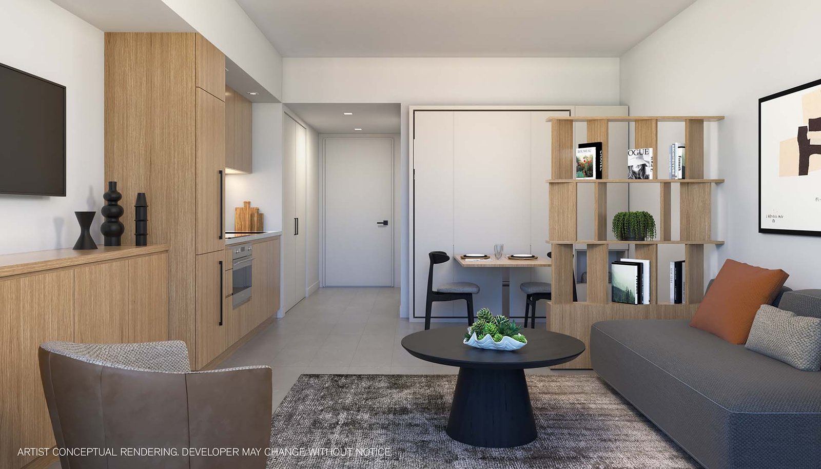 A residence interior at 501 First Residences — developer rendering