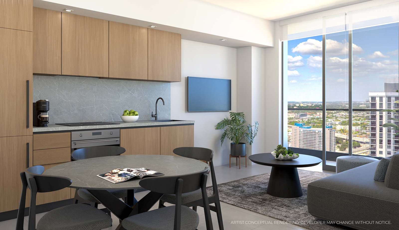 A residence interior at 501 First Residences — developer rendering