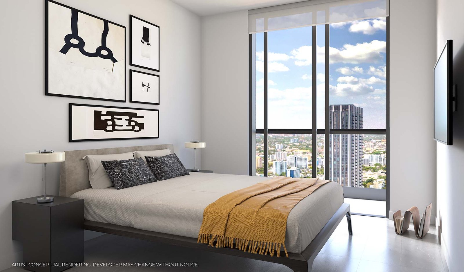 A residence interior at 501 First Residences — developer rendering