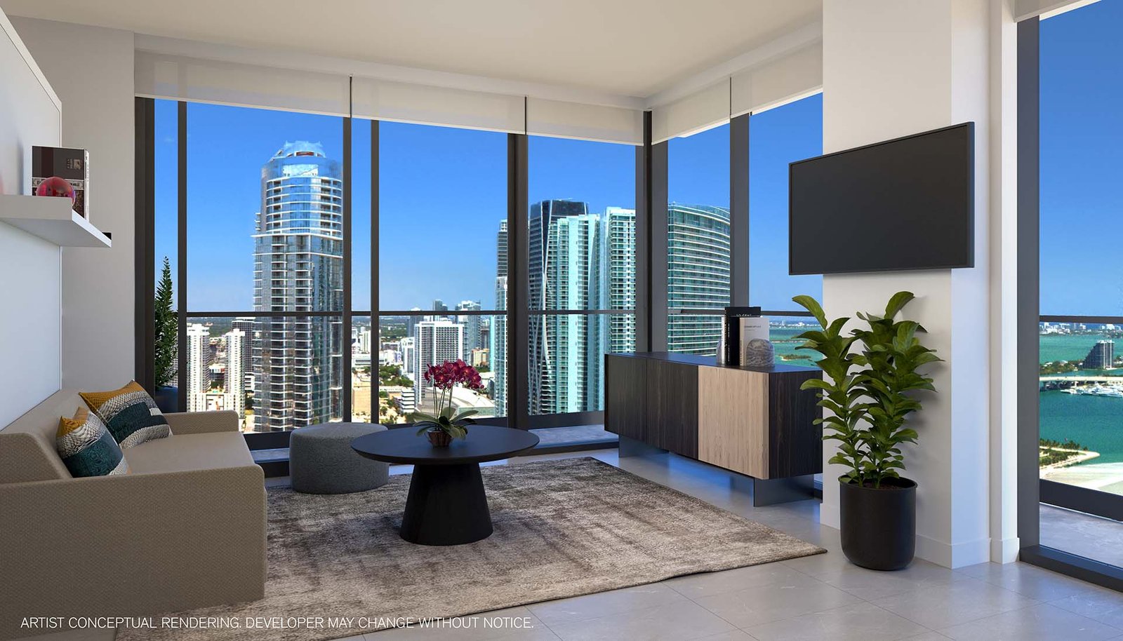 A residence interior at 501 First Residences — developer rendering