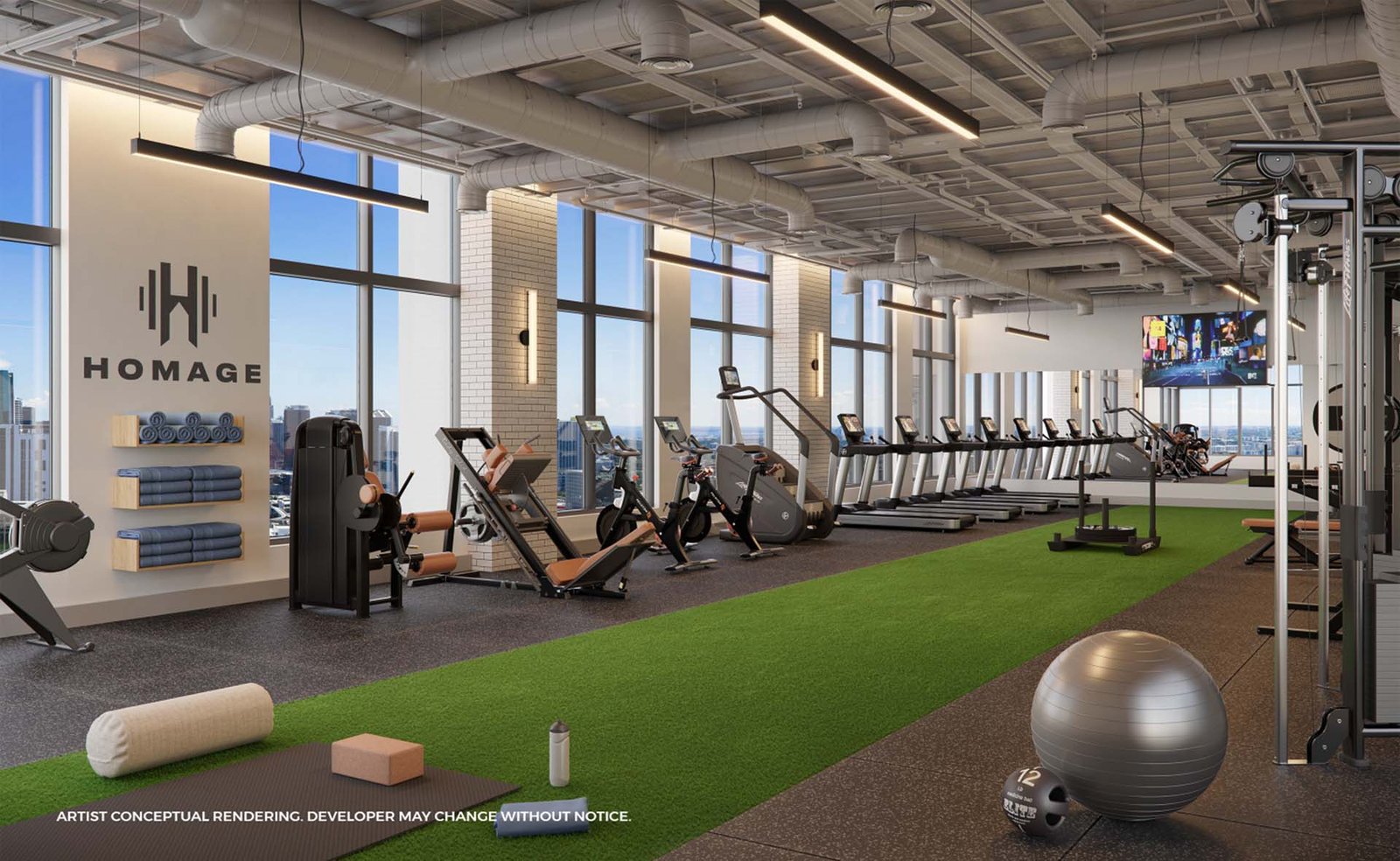 The gym at 501 First Residences — developer rendering