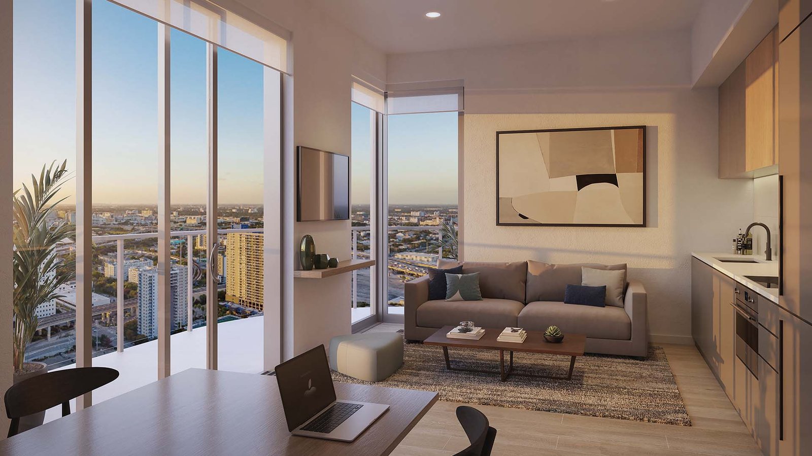- 600 Miami Worldcenter A residence interior at 600 Miami Worldcenter — developer rendering
