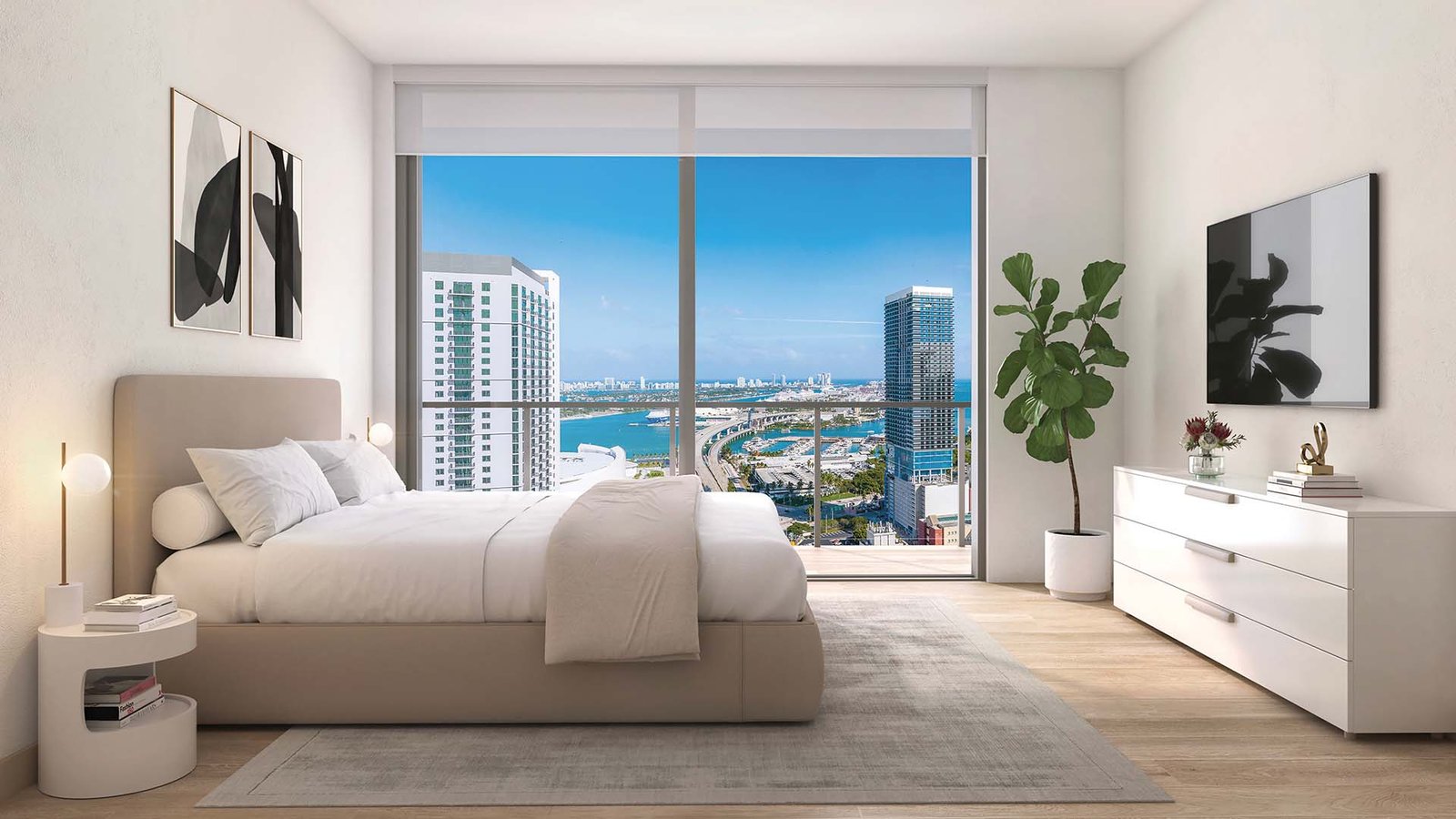 - 600 Miami Worldcenter A residence interior at 600 Miami Worldcenter — developer rendering