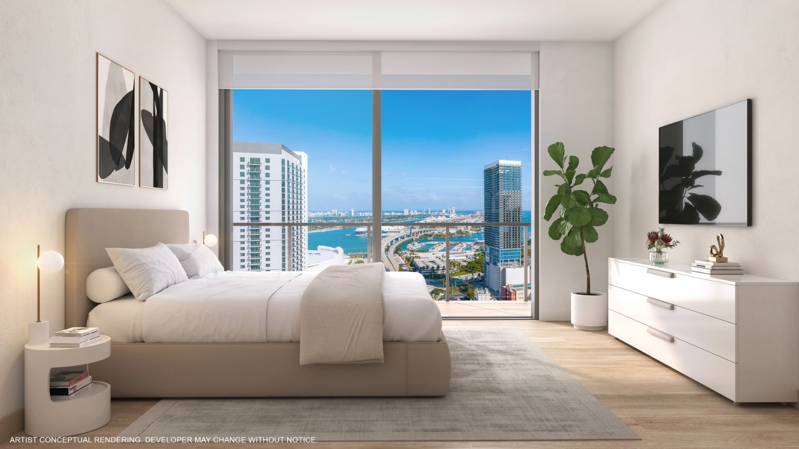 - 600 Miami Worldcenter A residence interior at 600 Miami Worldcenter — developer rendering