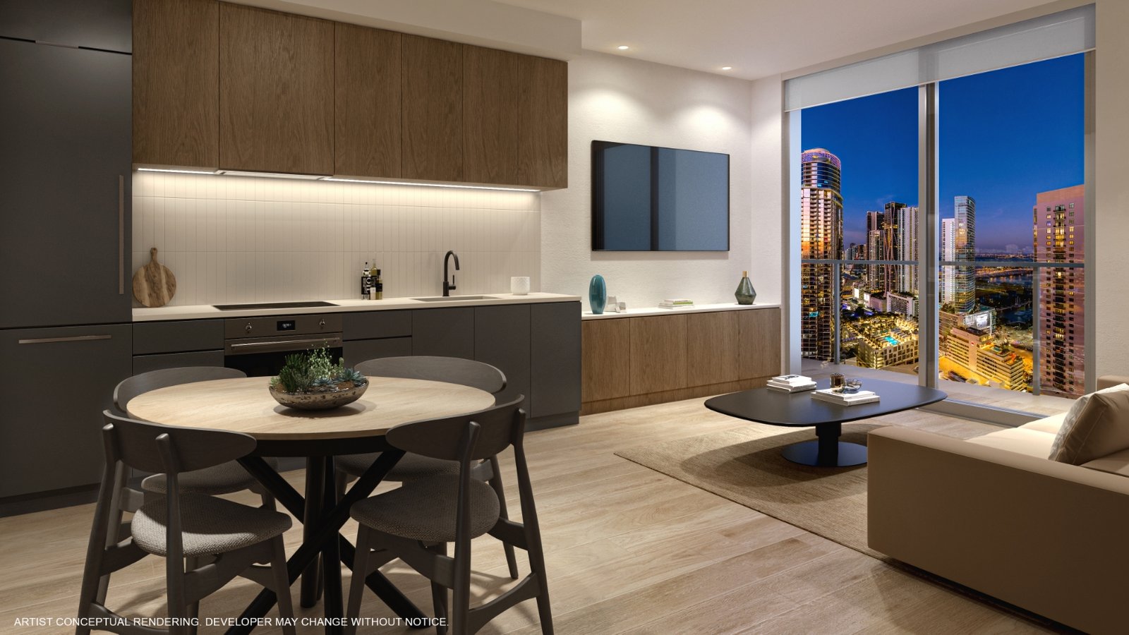 - 600 Miami Worldcenter A residence interior at 600 Miami Worldcenter — developer rendering