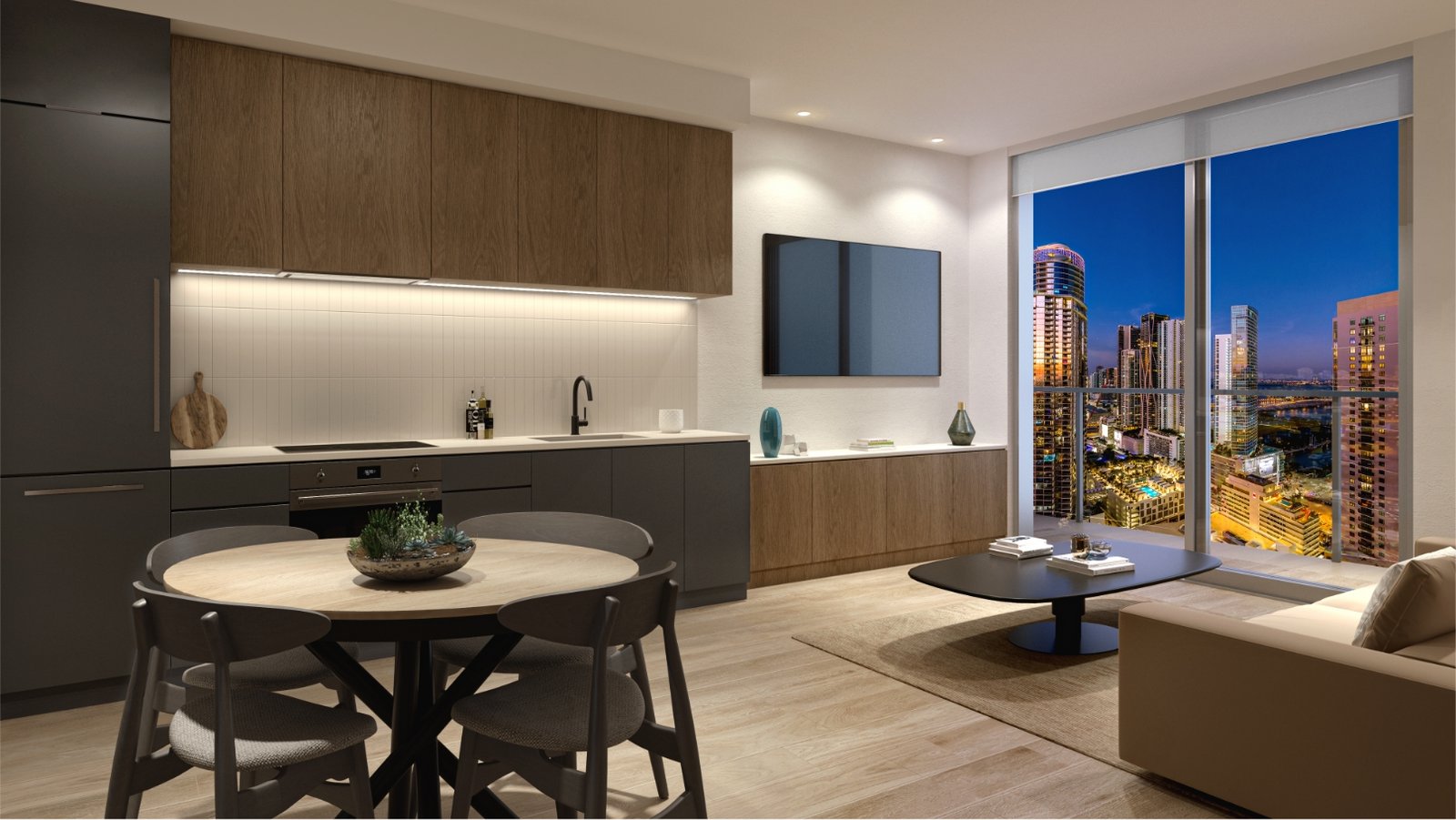 - 600 Miami Worldcenter A residence interior at 600 Miami Worldcenter — developer rendering