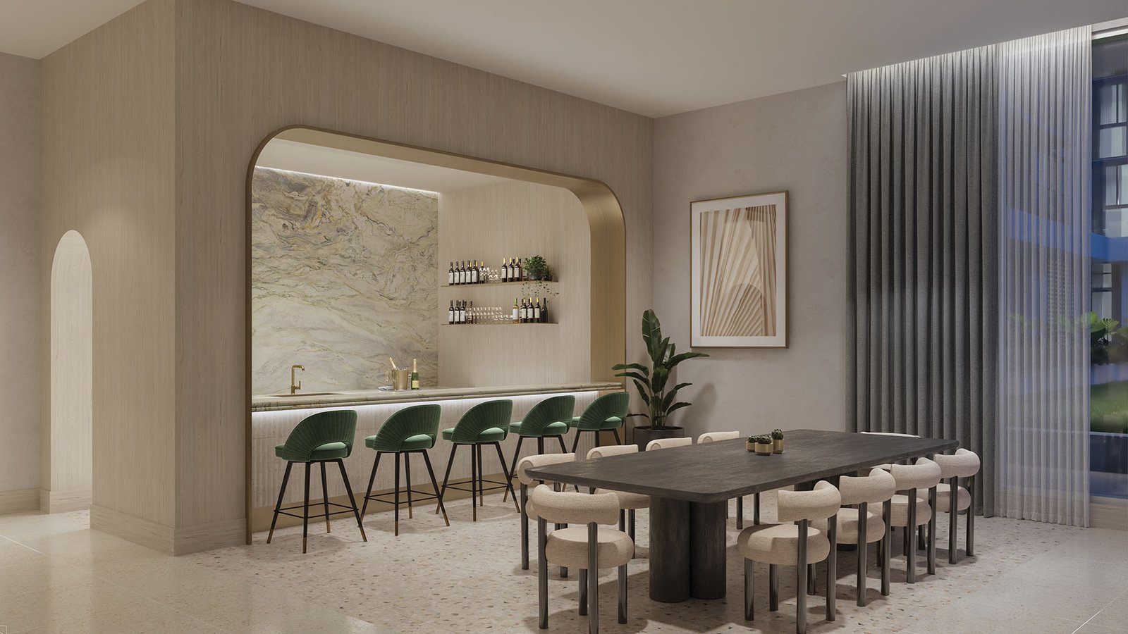 - 600 Miami Worldcenter An amenity space at 600 Miami Worldcenter — developer rendering