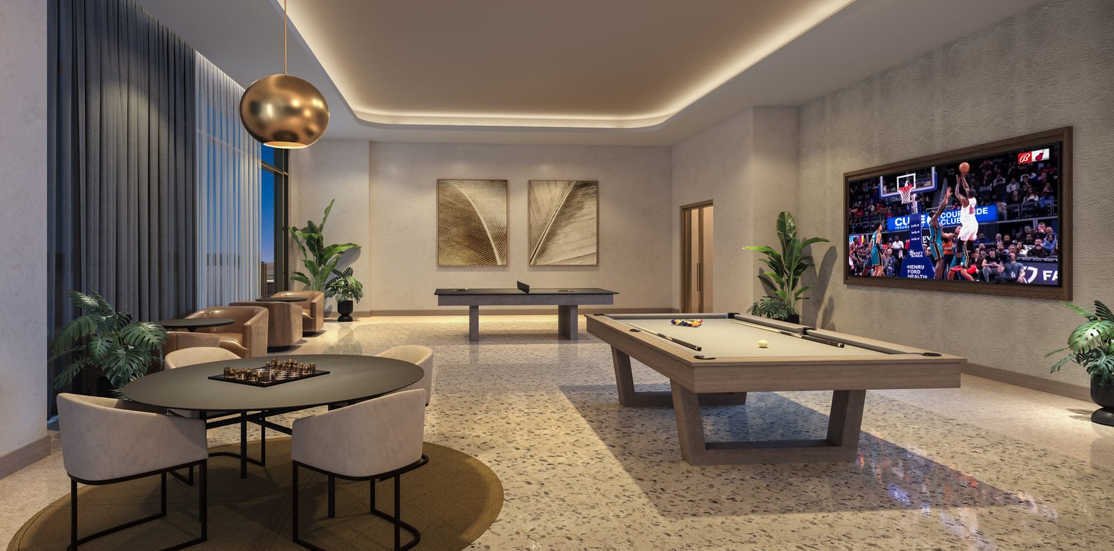 - 600 Miami Worldcenter The games room at 600 Miami Worldcenter — developer rendering