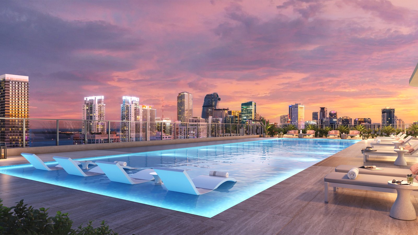 - 600 Miami Worldcenter The pool at 600 Miami Worldcenter — developer rendering