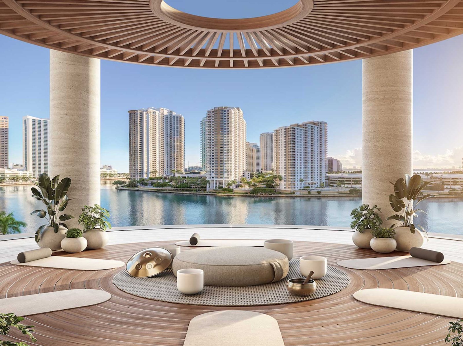 619 Brickell by Nobu podium and church site — developer rendering