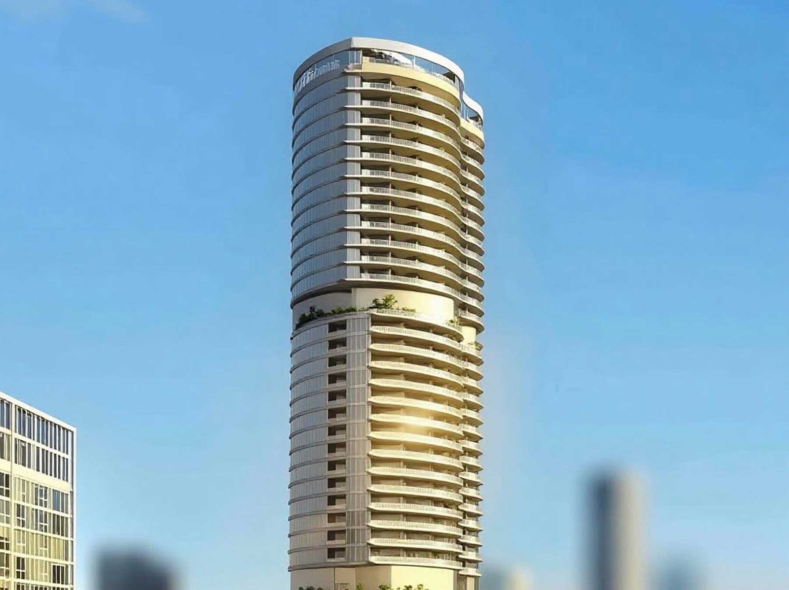619 Brickell by Nobu upper floors and crown — developer rendering