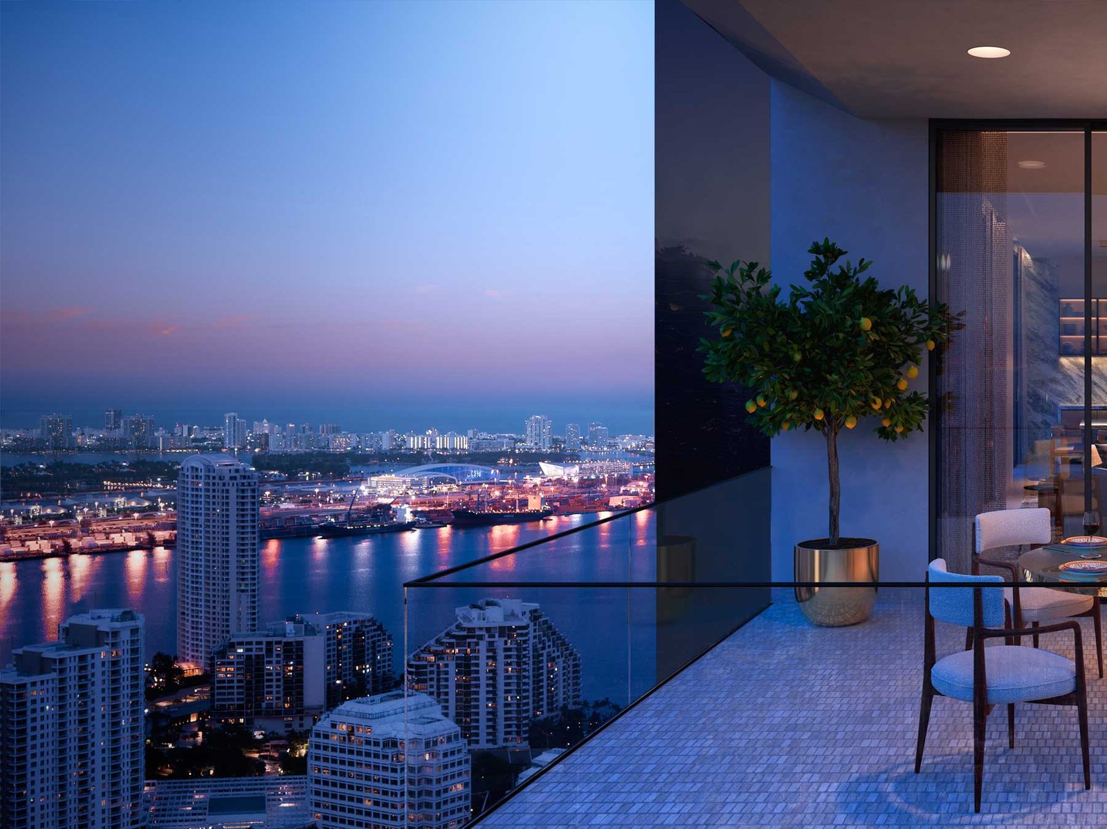 888 Brickell residents lounge — developer rendering