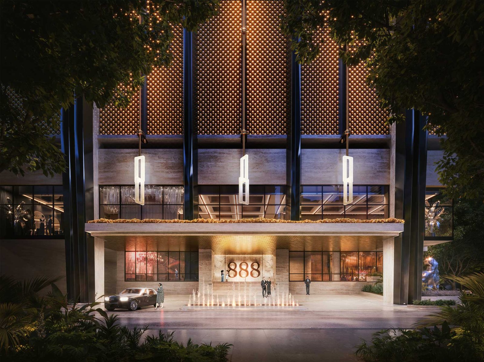 888 Brickell rooftop and crown detail — developer rendering