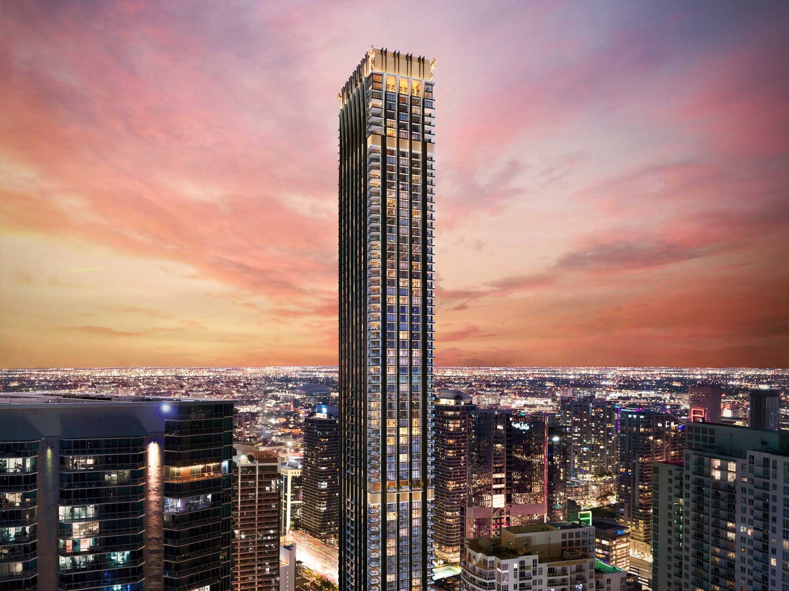 888 Brickell podium and Brickell Avenue frontage — developer rendering