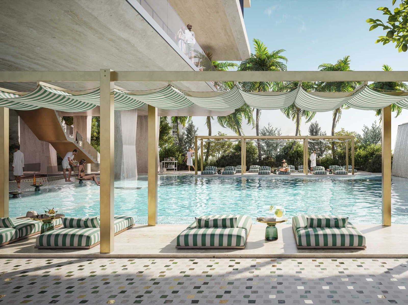 888 Brickell living space — developer rendering