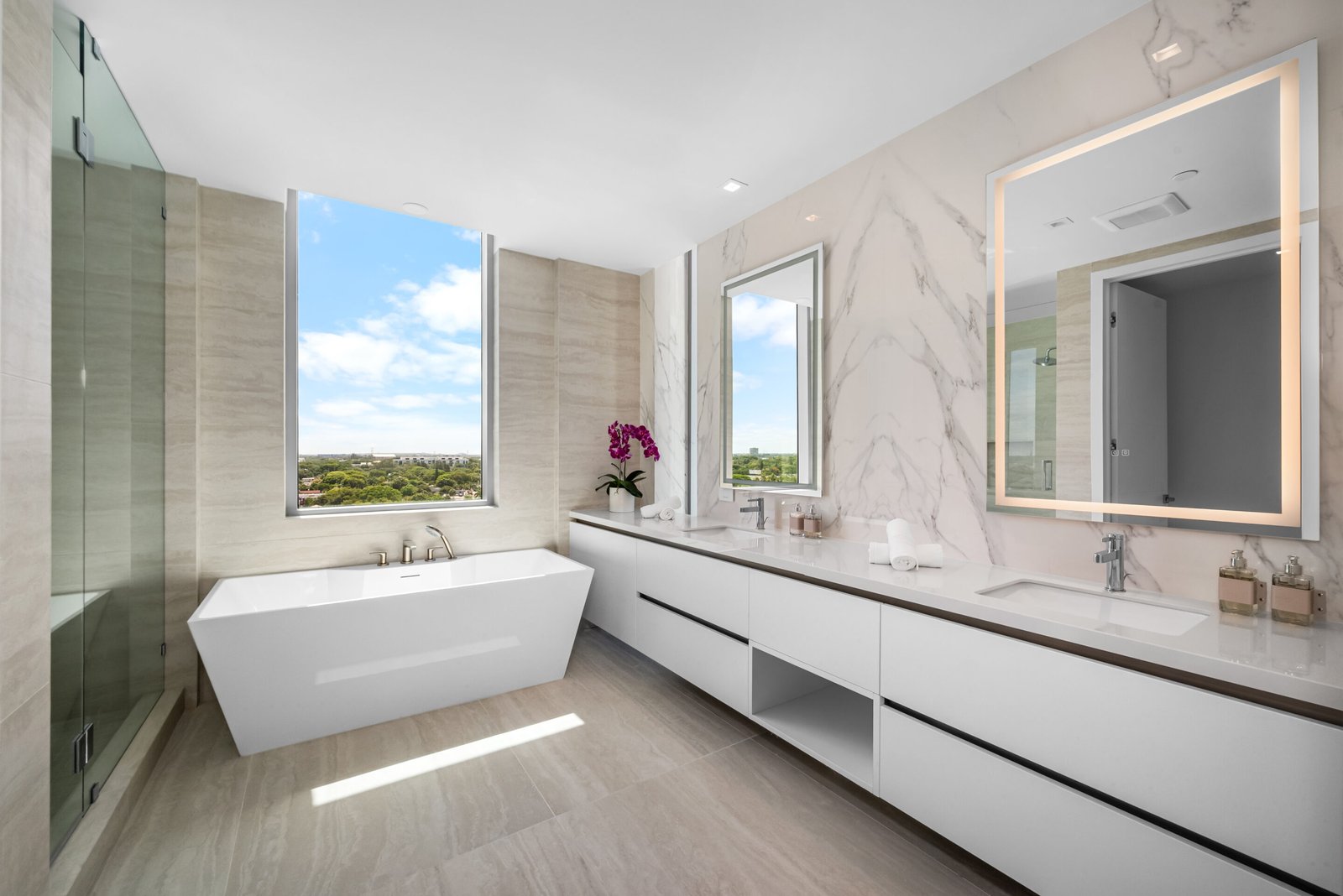 A finished residence bathroom at ALBA Palm Beach