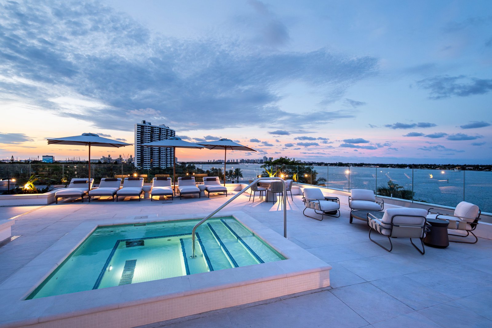 An amenity space at ALBA Palm Beach