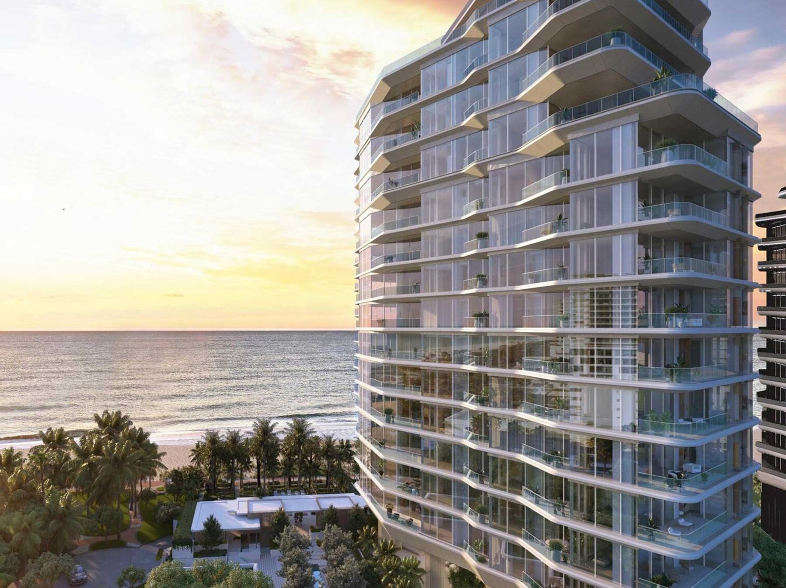Aman Miami Beach residential tower by Kengo Kuma & Associates — developer rendering