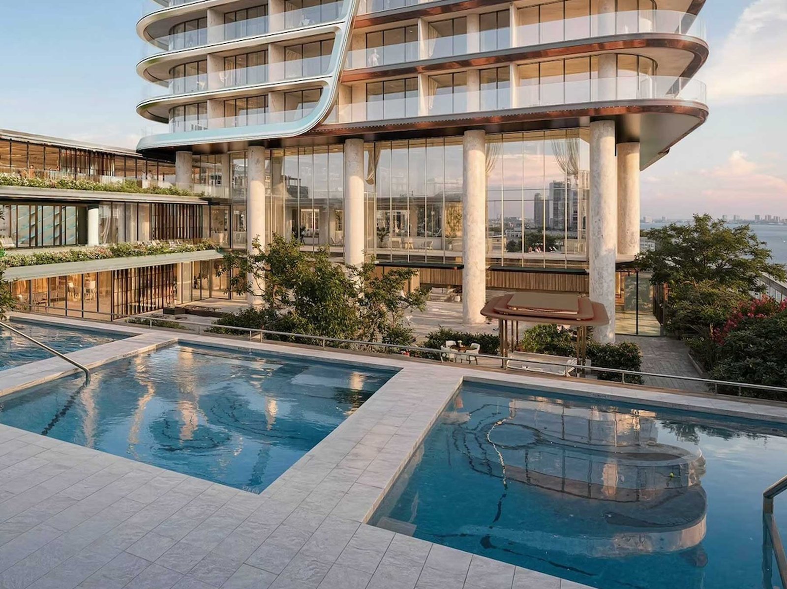 Anantara Miami Resort & Residences podium and street level — developer rendering