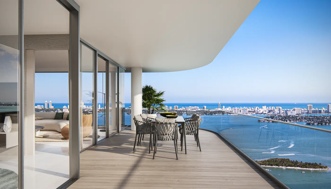 A residence terrace at Aria Reserve — developer rendering