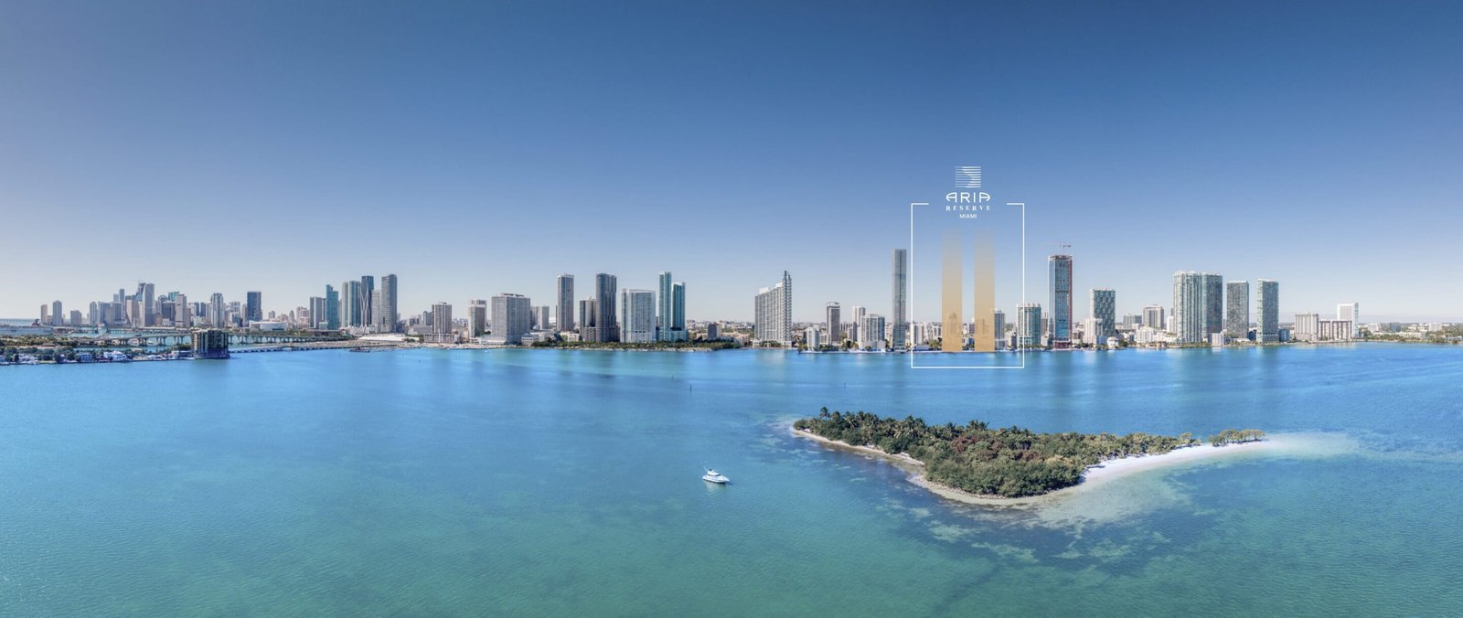 Aria Reserve on the Edgewater skyline — developer rendering