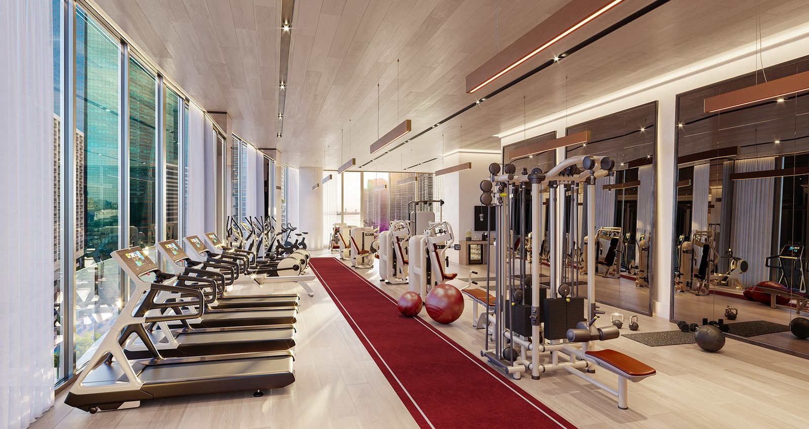 Developer rendering of Baccarat Residences Miami — fitness centre