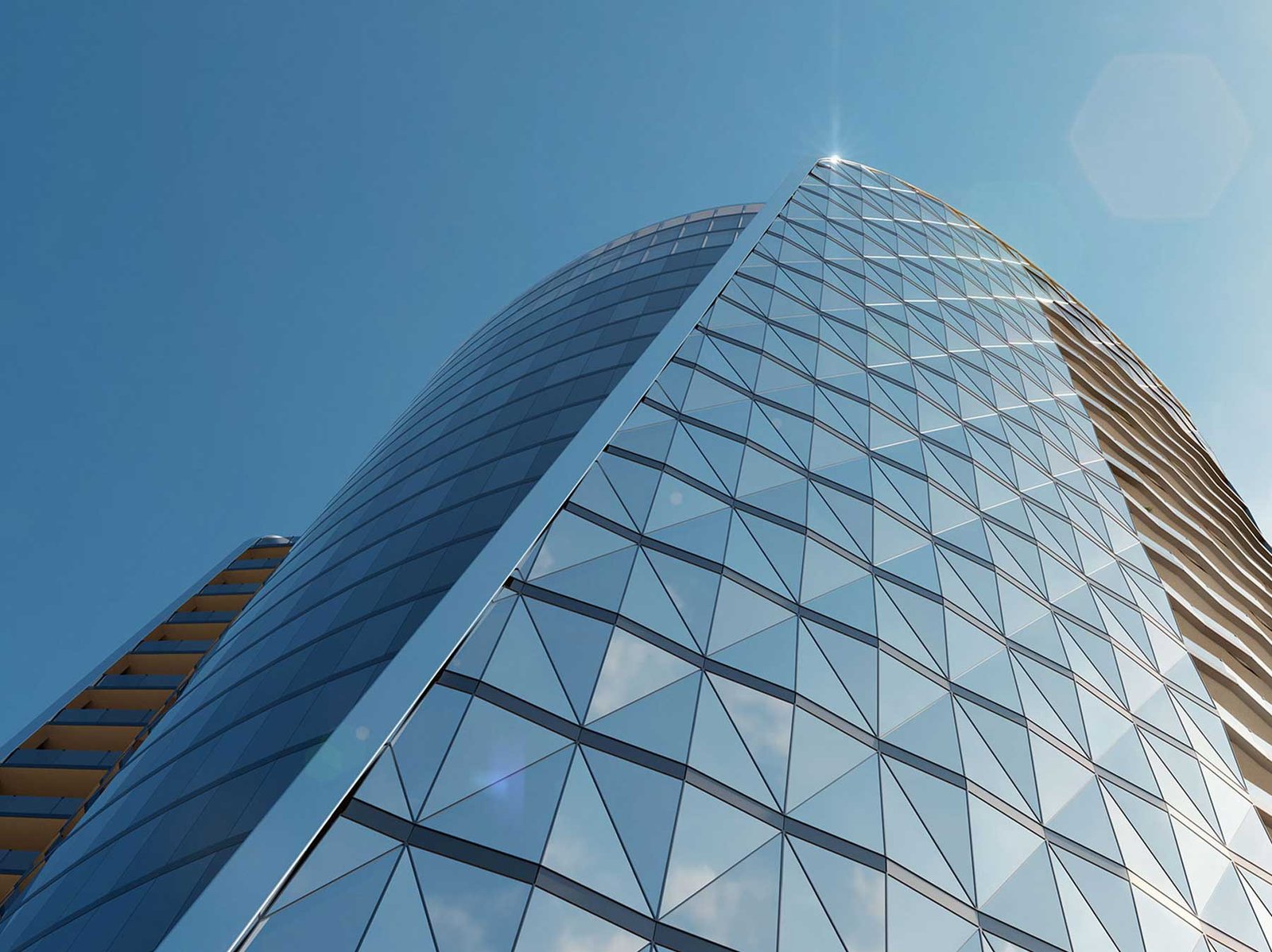 Bentley Residences Miami at dusk over the Atlantic, Sunny Isles Beach — developer rendering