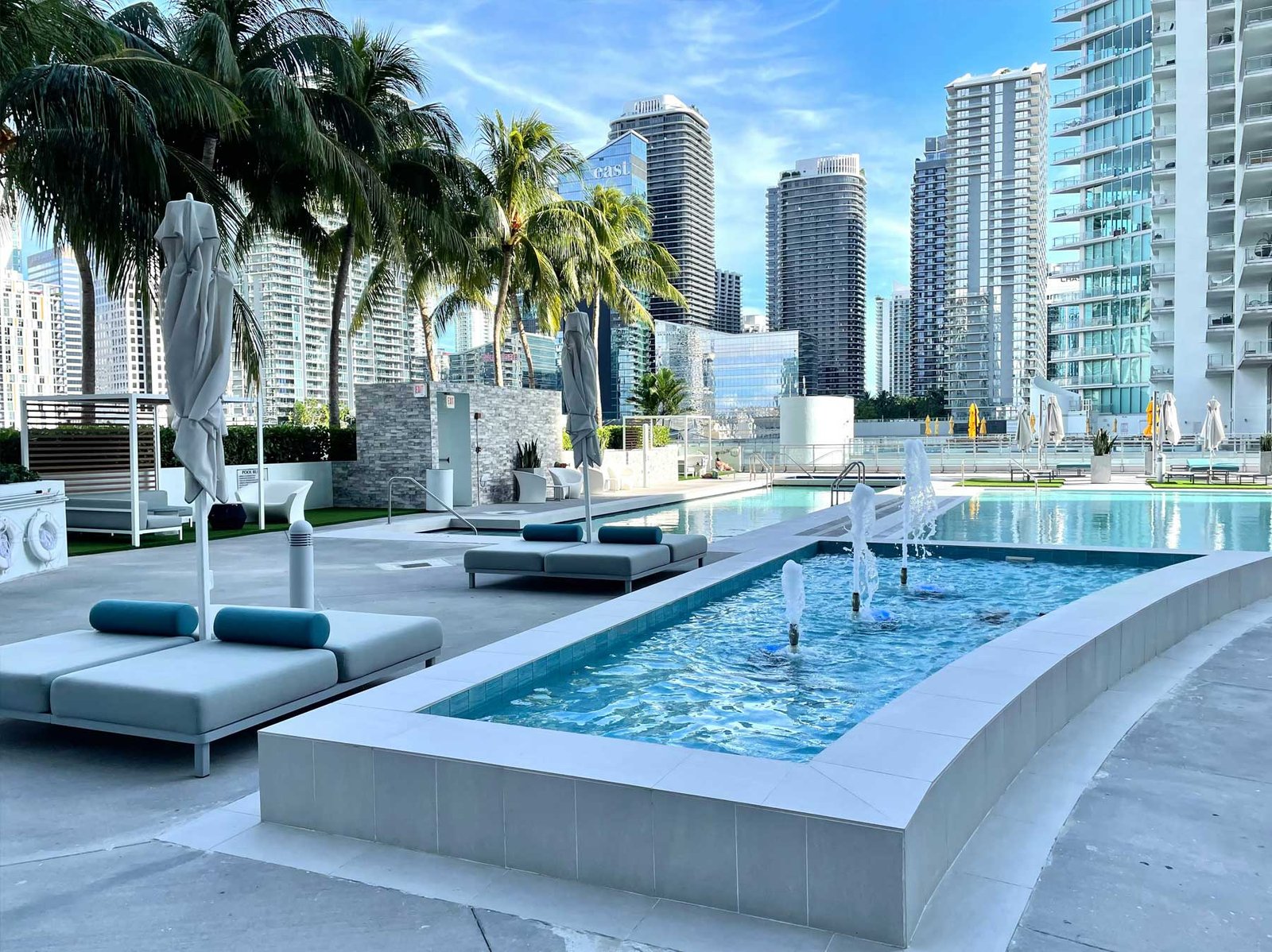 - Smart Brickell Tower A Brickell rooftop pool deck — the area where Smart Brickell Tower is located