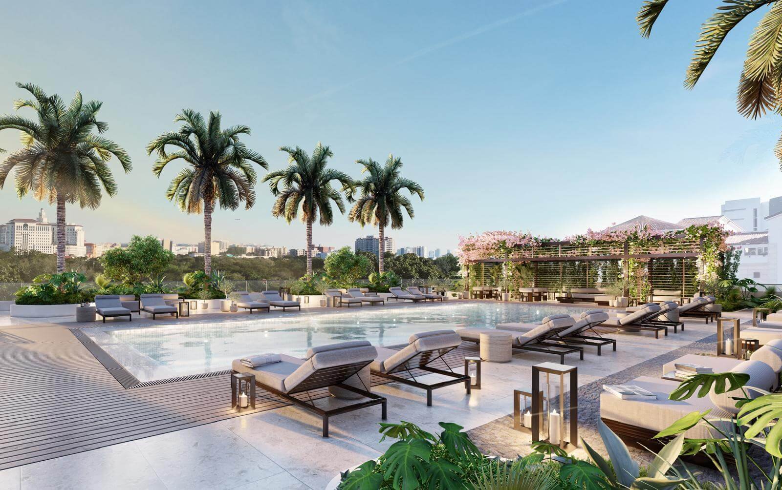 The pool deck at Cassia Residences — developer rendering