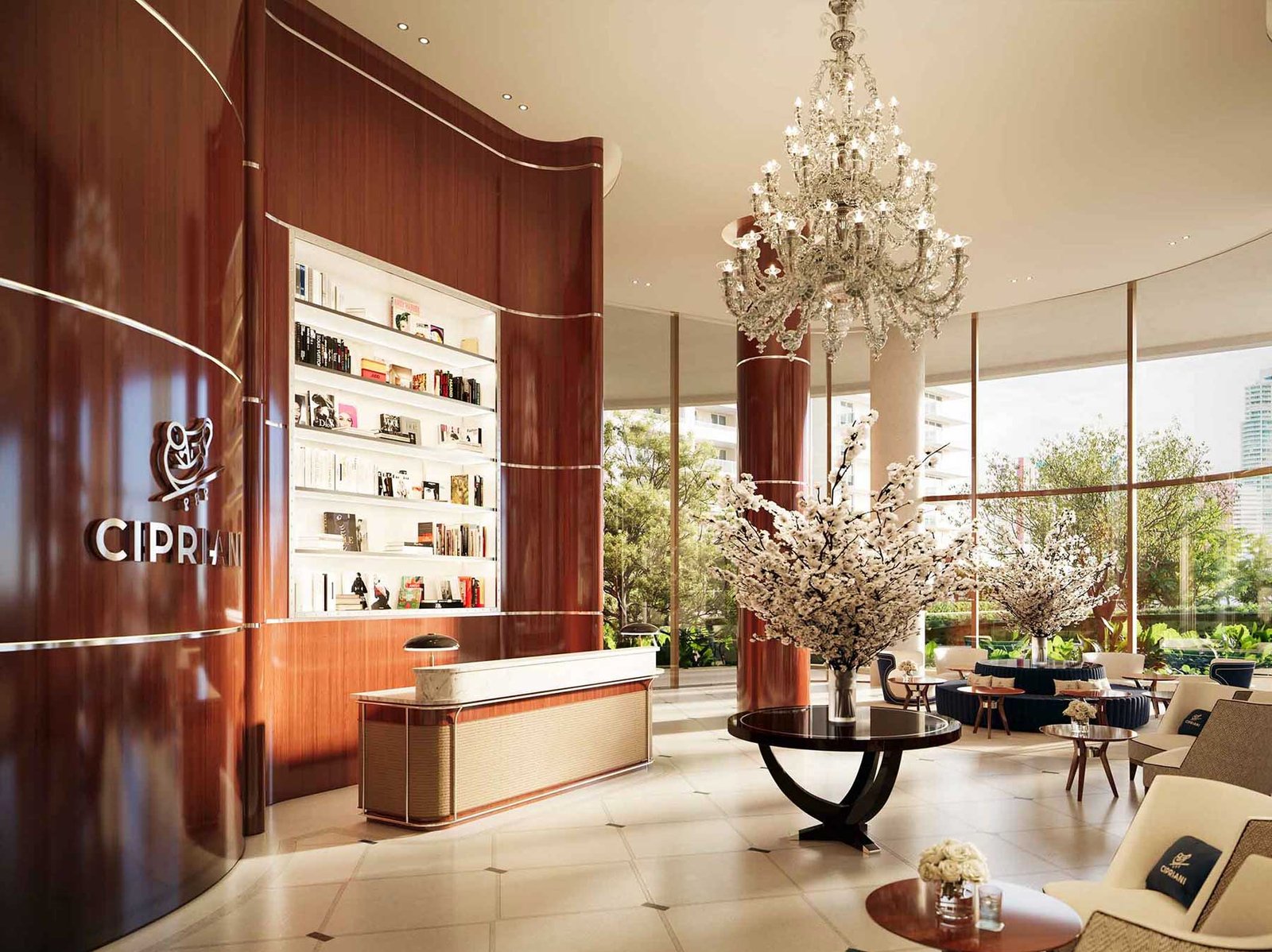 Cipriani Residences Miami, 1420 South Miami Avenue, Brickell — developer rendering of the ~950-foot tower