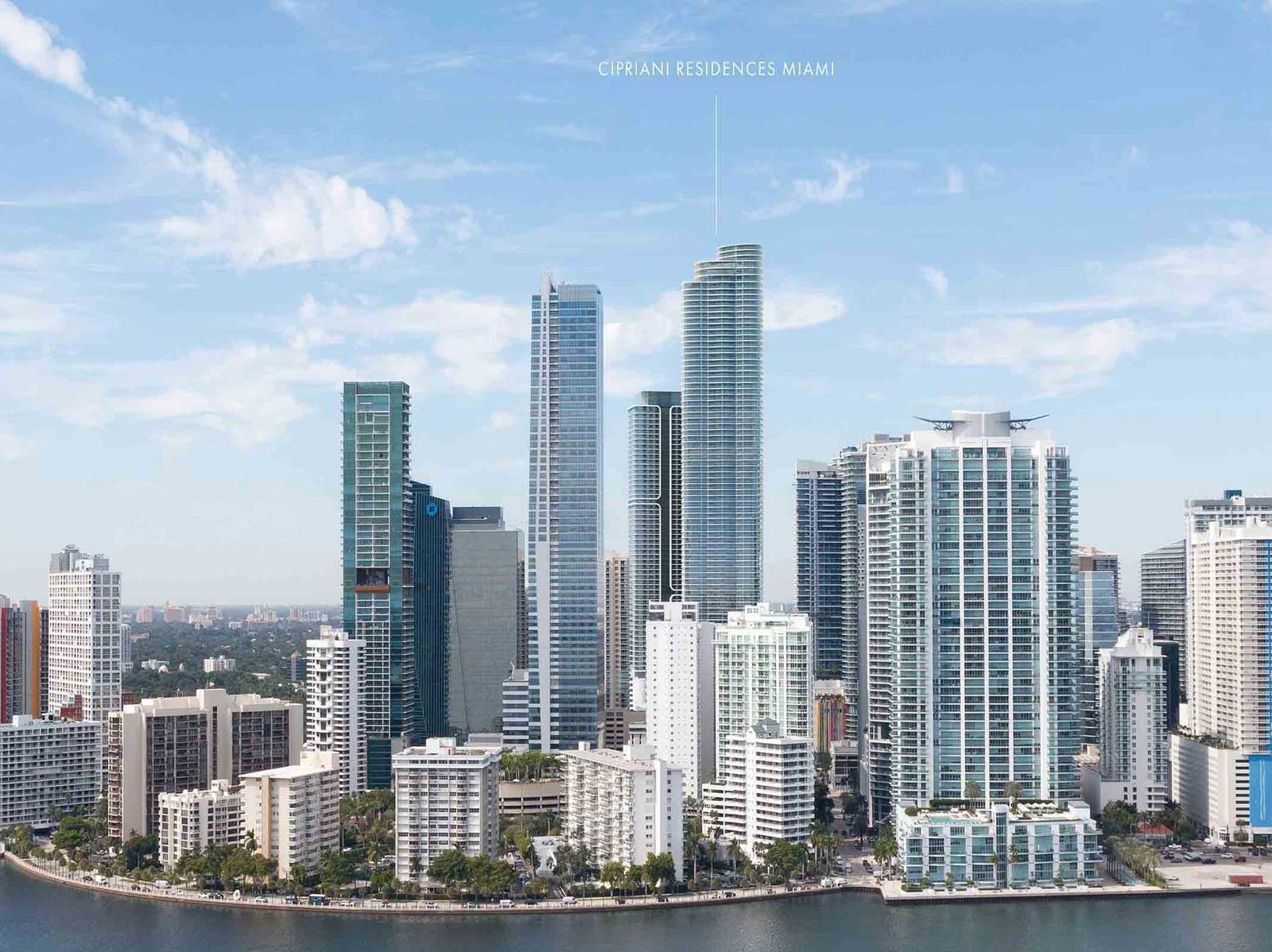 Cipriani Residences Miami under construction in Brickell — developer rendering