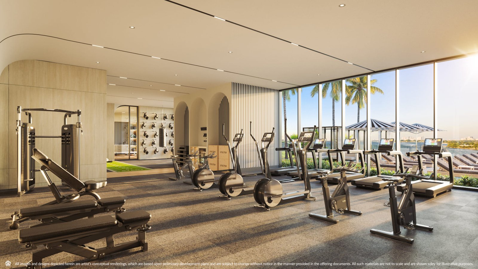 An amenity space at Continuum Club & Residences — developer rendering