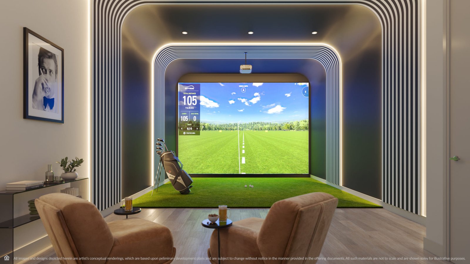 An amenity space at Continuum Club & Residences — developer rendering