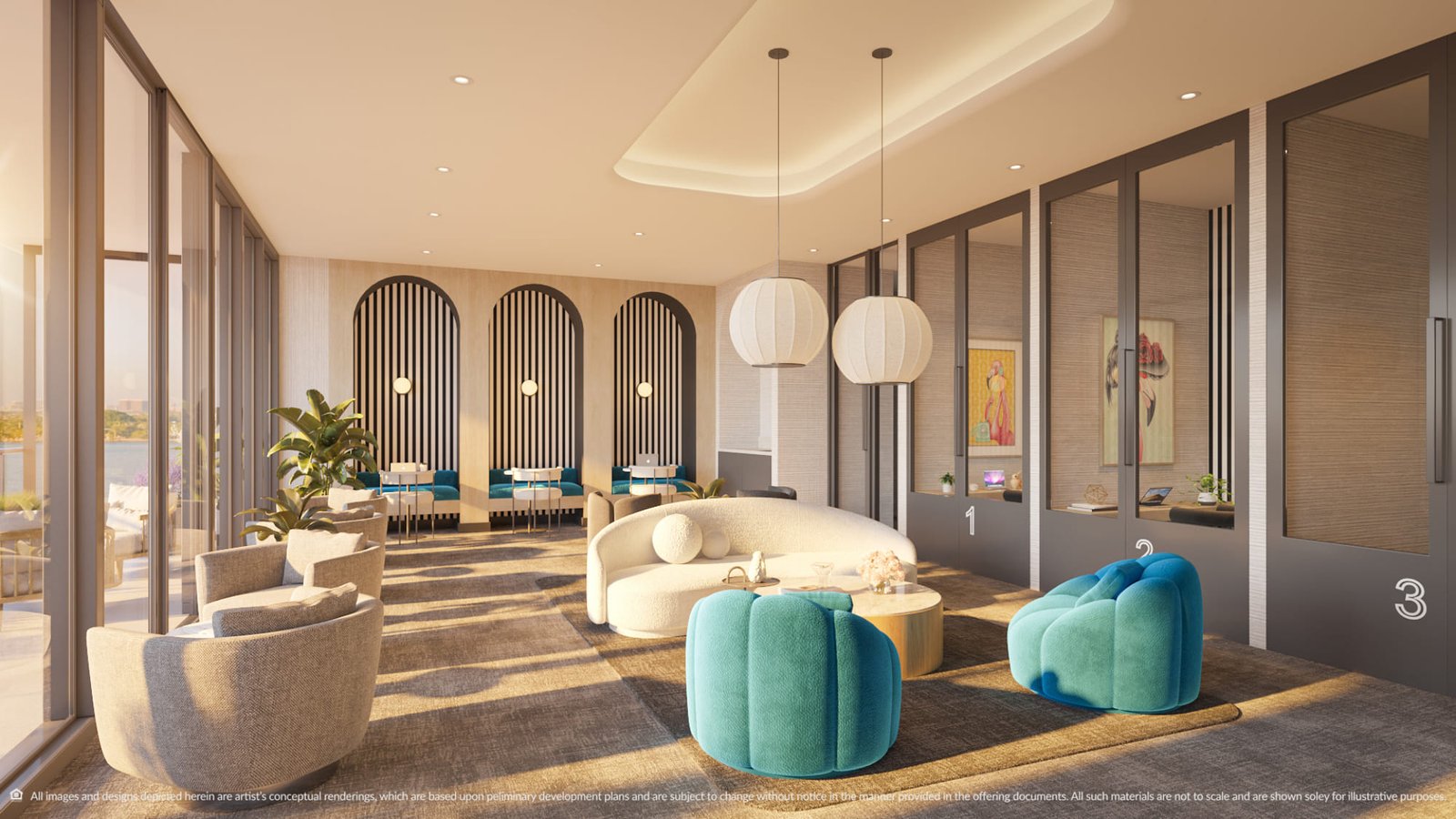 The business centre at Continuum Club & Residences — developer rendering