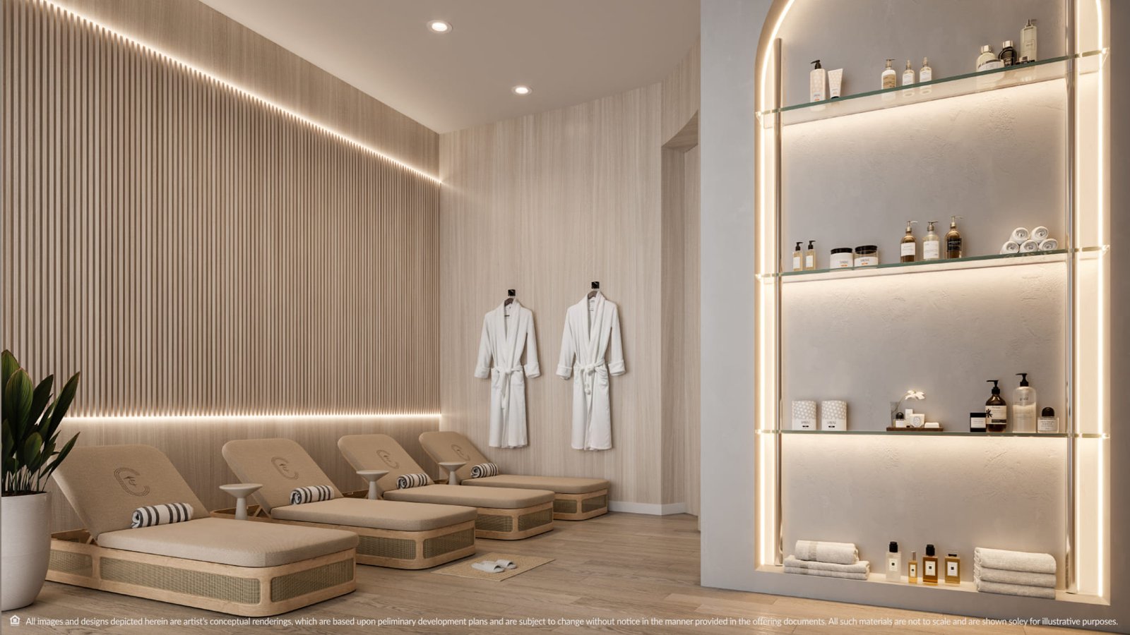 The spa at Continuum Club & Residences — developer rendering