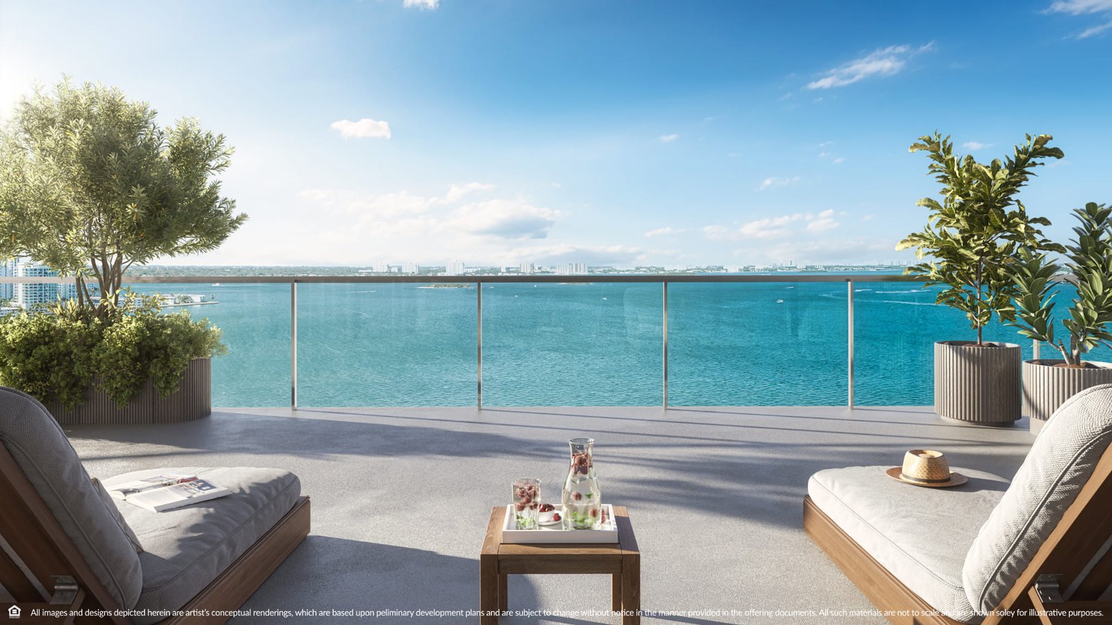 The terrace in daylight at Continuum Club & Residences — developer rendering