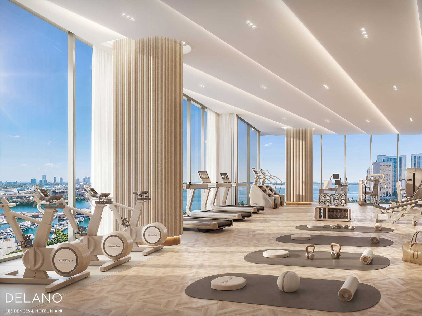 Delano Residences Miami in the downtown Miami skyline on Biscayne Boulevard — developer rendering