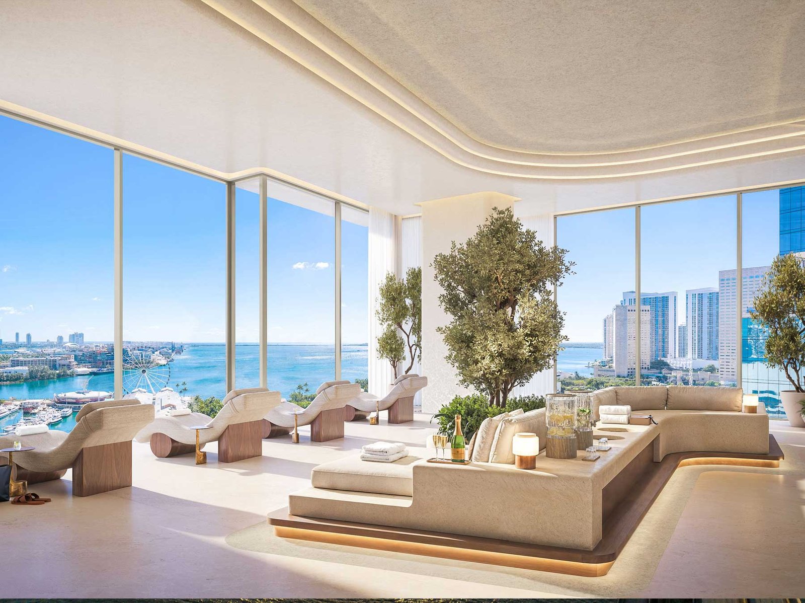 Delano Residences Miami amenity level — developer rendering