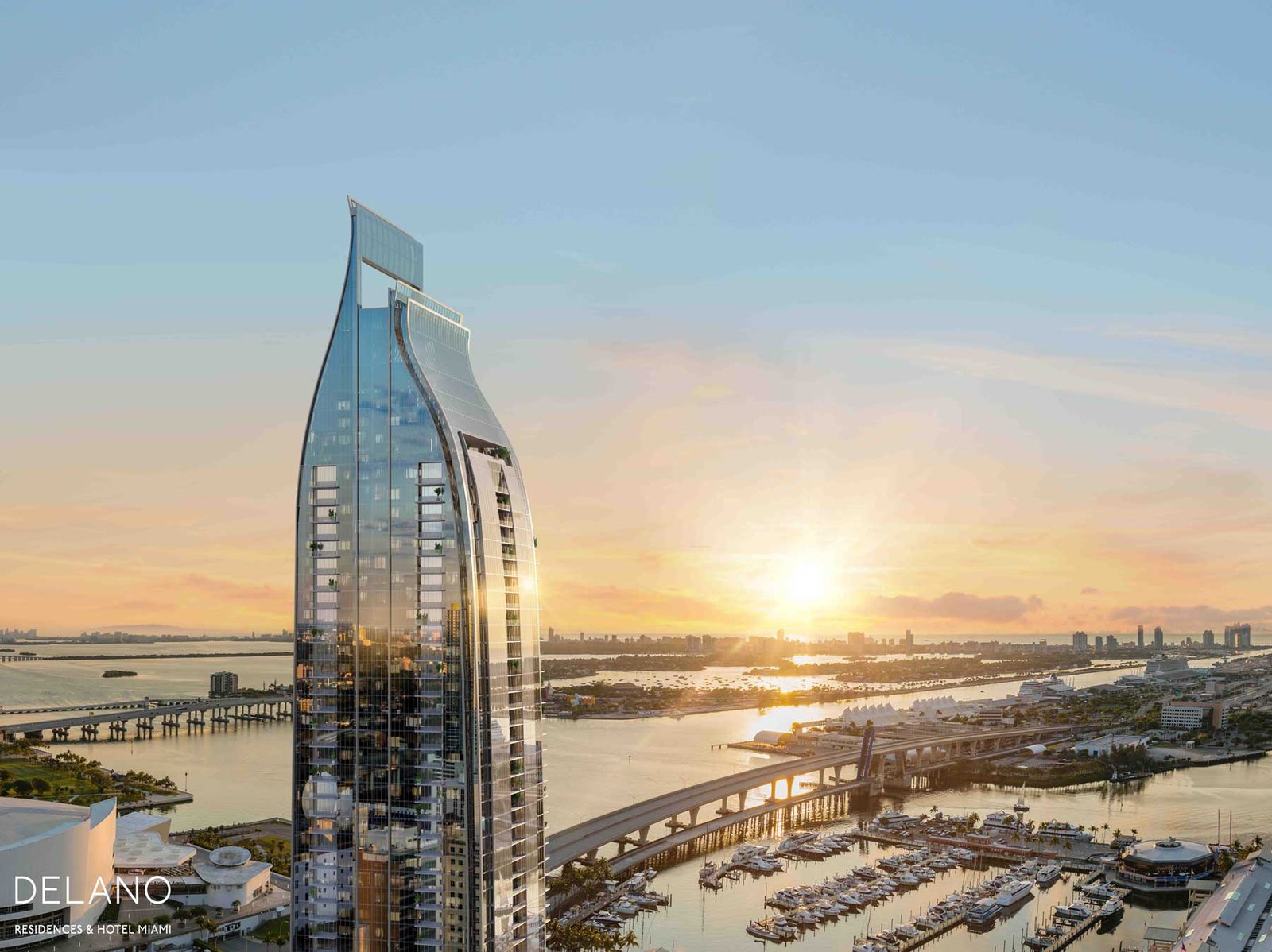 Delano Rose Bar at Delano Residences Miami — developer rendering