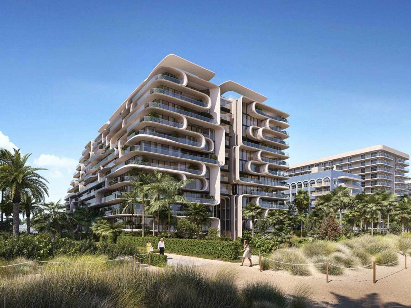 The Delmore, 8777 Collins Avenue, Surfside &mdash; the Zaha Hadid-designed tower planned for the Champlain Towers South site. Developer rendering.