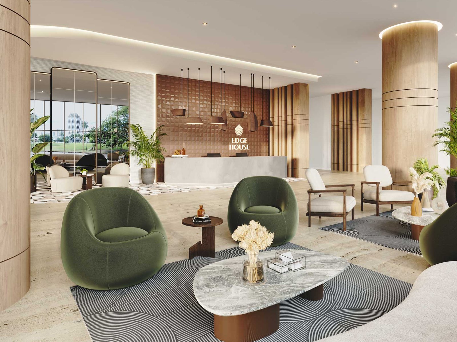 Edge House Miami rooftop sky lounge and pool deck — developer rendering