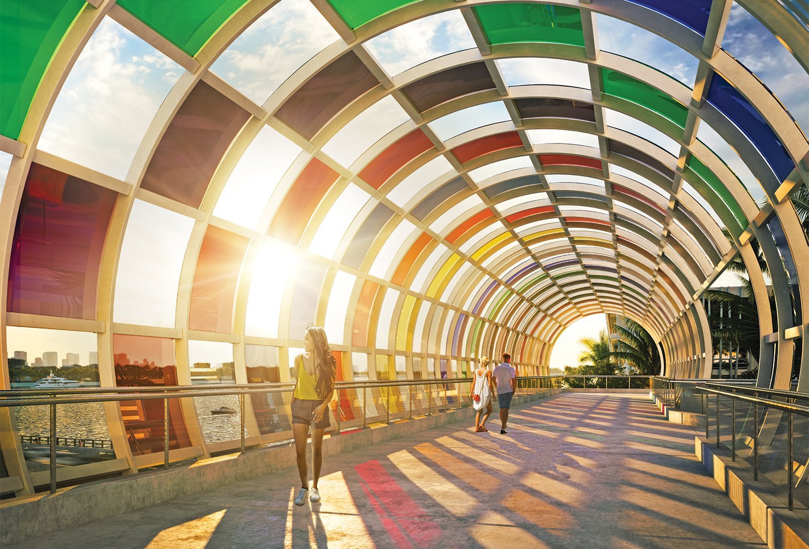 The Daniel Buren tunnel at Five Park Miami Beach — developer rendering