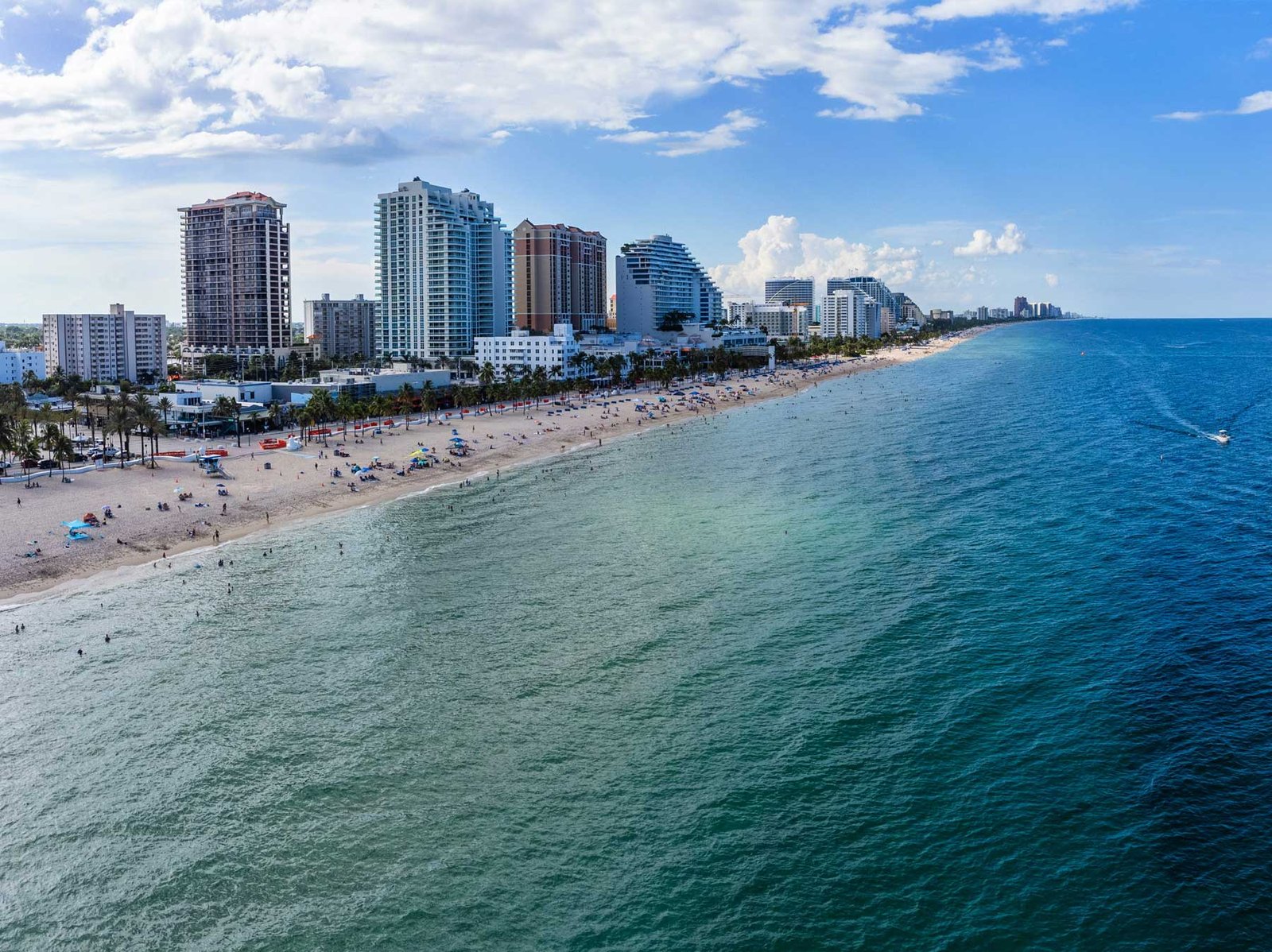 An aerial of Fort Lauderdale beach and the skyline behind — the area where Edition Residences Fort Lauderdale is located
