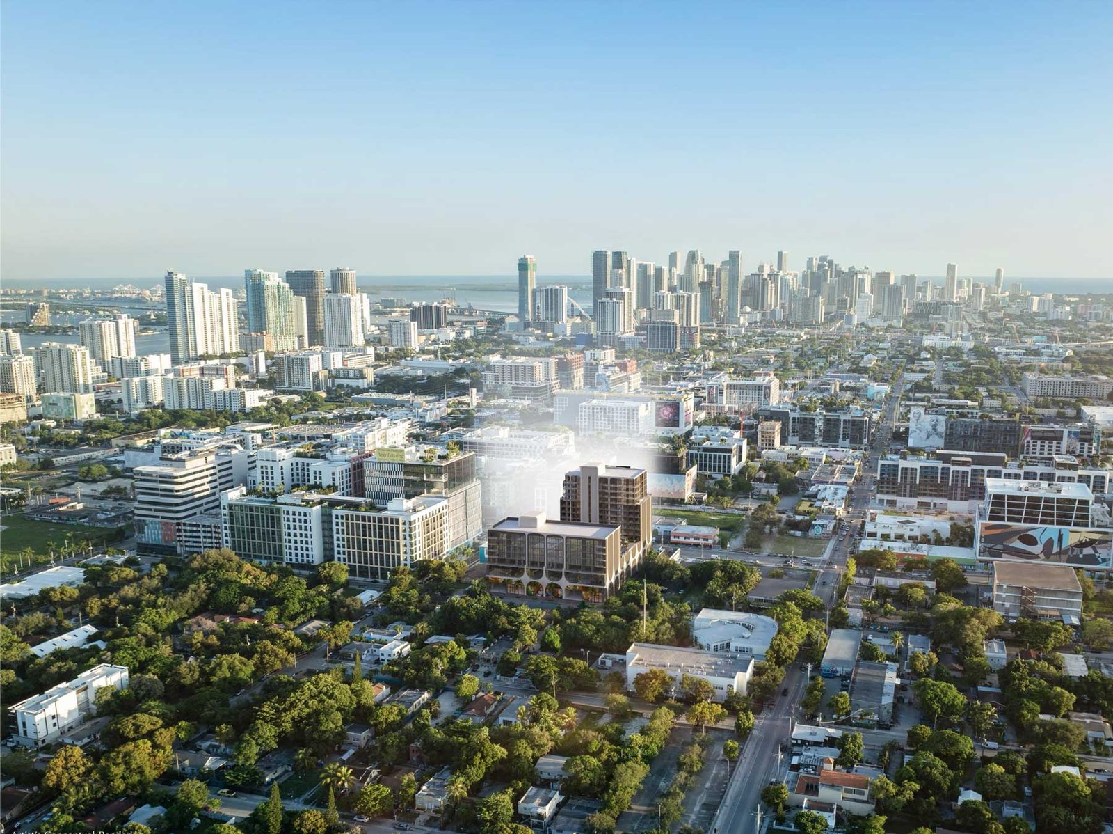 Frida Kahlo Wynwood Residences rooftop pool deck at dusk — developer rendering